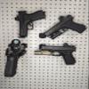Universal Pistol/Handgun Mount - Pegboard/Skadis/Metal Pegboard/etc. | Handgun Holder Storage Rack (Vertical, Heavyweight Diamond Plate Steel Pegboard, Black) view 4