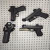 Hammy3DPrints Universal Pistol/Handgun Mount - Pegboard/Skadis/Metal Pegboard/etc. | Handgun Holder Storage Rack (Angled Right, Gun Pegboard/Wall Control, Black) view 3