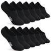 Toes Home No Show Socks Womens Cushioned Low Cut Athletic Hidden Liner Socks for Sneakers Footies Ankle Sports Invisible Running Socks 6 Pairs Black Size 9-11 view 1