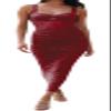 Qikaka Women's Sleeveless Mesh Paneled Ribbed Ruched Ruffles Bodycon Sexy Nightclub Party Dress Wine Red view 1