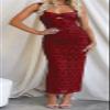 Qikaka Women's Sleeveless Mesh Paneled Ribbed Ruched Ruffles Bodycon Sexy Nightclub Party Dress Wine Red view 3