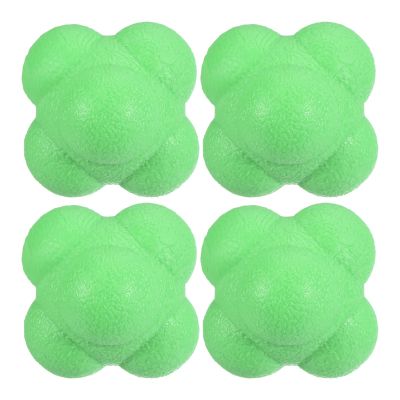 M METERXITY 4 Pack Reaction Ball - TPR High Difficulty Flexibility Training Ball Apply to Sports Exercise Daily Use (47 x 47 x 55mm, Green)