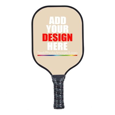 Custom Pickleballs Paddles Pickle Ball Paddle Ribbed Non-Slip Cushion Grip Single Racket with Your Own Design Natural
