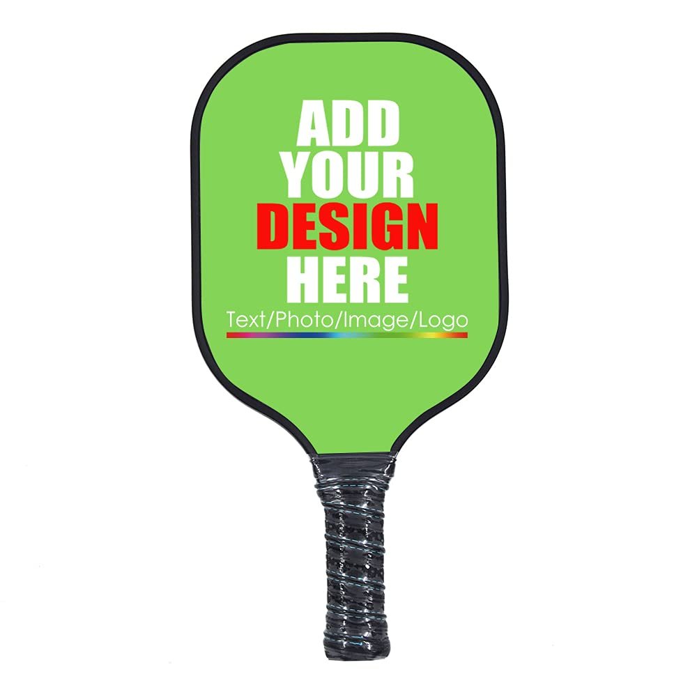 Custom Pickleballs Paddles,Personalized Pickleballs Paddle Racquet with Comfort Grip,Add Your Photo,Text,Logo Paddle for Gifts Neon Green