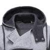 Maiyifu-GJ Men's Oblique Zipper Plus Lapel Hoodies Long Sleeve Hooded Drawstring Asymmetric Sweatshirt Slim Fit Jackets (XXL,Light Gray 1) view 3
