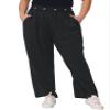 Agnes Orinda Plus Size Palazzo Pants for Women Stretchy High Waisted with Pocket Wide Leg Long Pants 3X Black view 2