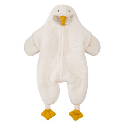 Keenso Baby Onesie,Baby Onesie White Goose Cute Warm Practical Wool Polyester Skin Friendly Jumpsuit Toddler for Winter