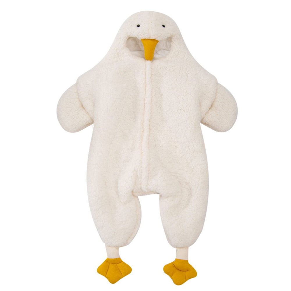 Keenso Baby Onesie,Baby Onesie White Goose Cute Warm Practical Wool Polyester Skin Friendly Jumpsuit Toddler for Winter