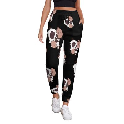 Cow and Pig Womens Sweatpants Printed Baggy Jogger Pants Athletic Lounge Trousers with Pockets L