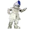 Knight in Silver Armour Mascot Costume Adult Size for Men & Women with Built-in Fan Inside the Head view 2