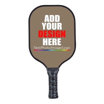 Custom Pickleballs Paddles Pickle Ball Paddle Ribbed Non-Slip Cushion Grip Single Racket with Your Own Design Brown Savana