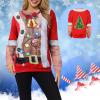 PETCDIM Unisex Christmas Oversized Sweatshirts Xmas Party Long Sleeve Sweater Shirt Round Neck Casual Graphic Tees A-white view 2