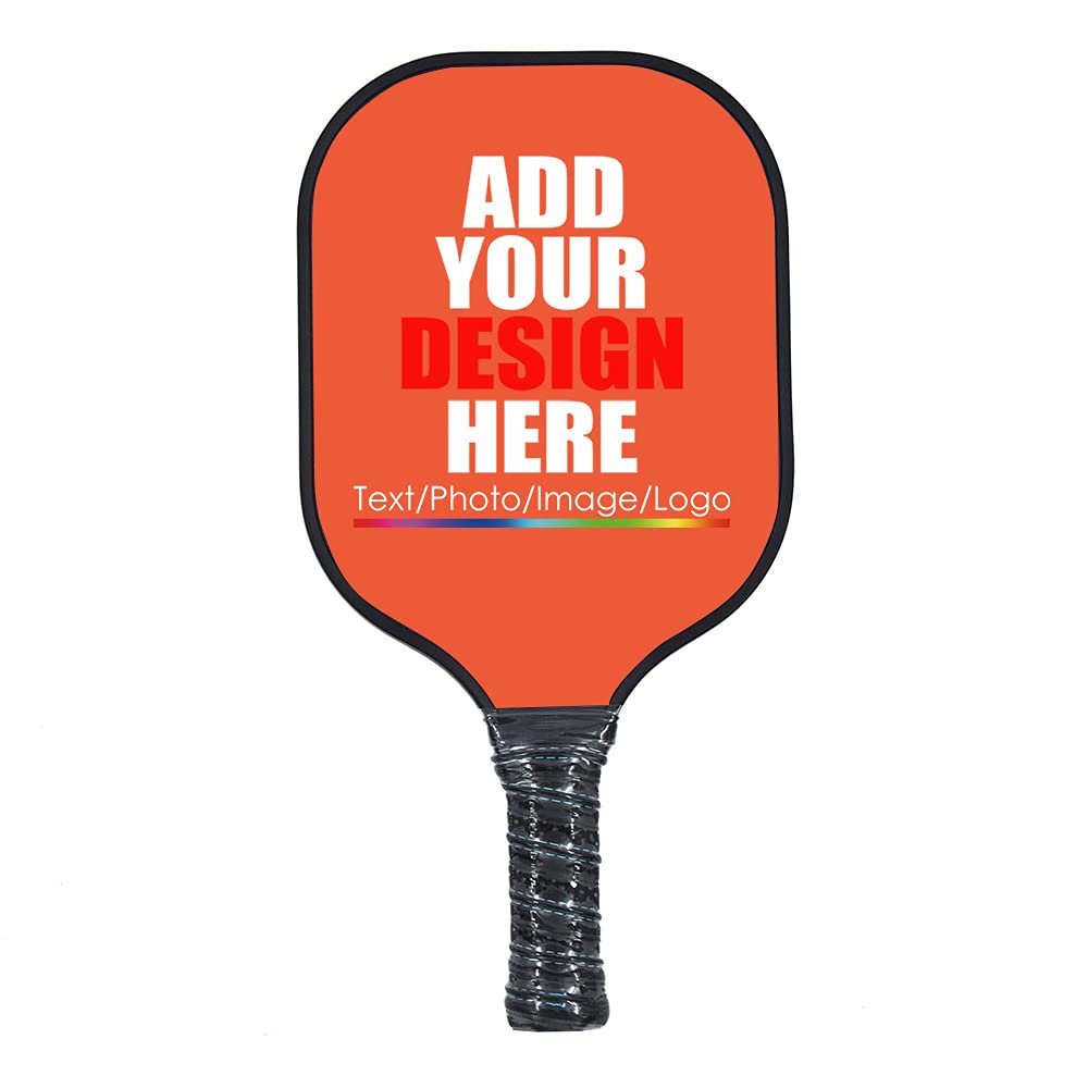 Personalized Pickleballs Paddle Rackets Lightweight Pickleballs Paddles Racquet Comfortable Grip with Your Name Logo Text Orange