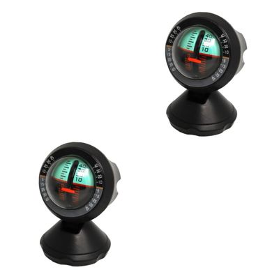 FAVOMOTO 2pcs Car Inclinometer Level Gradient Angle Tilt Gauge for Vehicle Dashboard Accurate Slope Indicator Adhesive Base for Safe Driving