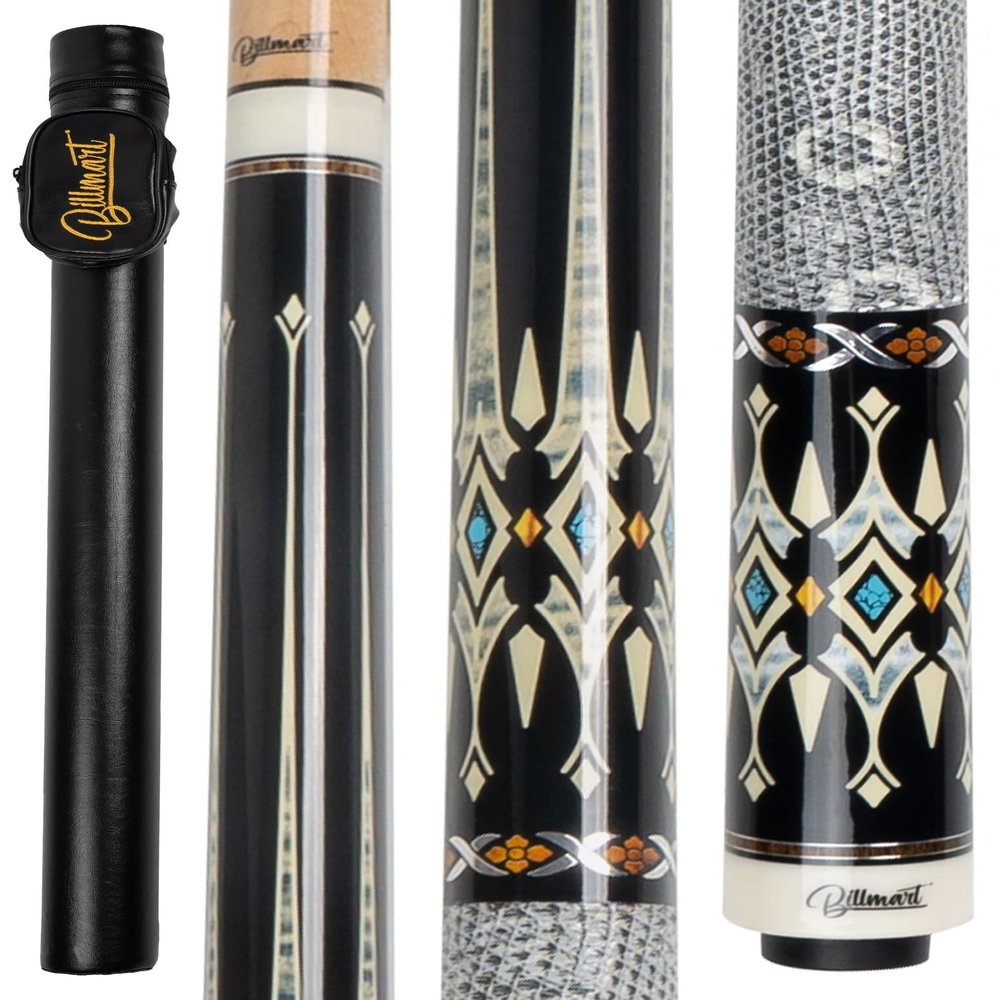 Billmart Pool Cue Stick, Low Deflection Shaft Billiard Cue Sticks with Hard Case, 13mm Pool Table Sticks Queue, 19-21 oz Professional Pool Stick