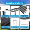 14FT Trampoline for Adults and Kids, 1400 LBS Outdoor Trampoline with Light, Sprinkler, Enclosure Net, Basketball Hoop and Ball, Socks, Outdoor Recreational Trampoline Heavy Duty - ASTM CPC CPSIA view 3