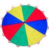 Dulousia Parachute 10ft - Kids Play Rainbow Gymnastics Parachute with Handles for Field Days Group Team Cooperative Games, Gym Class Parachute Christmas Birthday Church VBS Activity Supplies view 1