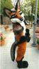 PROPSCOS Long Fur Wolf Dog Fursuit Furry Mascot Costume Cosplay Christmas (M) Multicolored