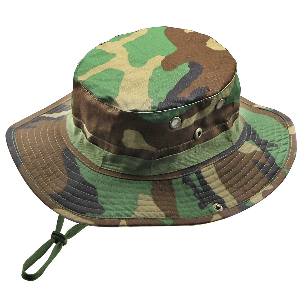 Camo Boonie Hat for Men Women, Military Tactical Wide Brim Bucket Hats, UPF50+ Jungle Sun Hats for Fishing Hunting Safari