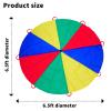 Dulousia Parachute 6.5ft - Gymnastics Parachute with Handles for Children Group Team Cooperative Games,Indoor Outdoor Gym Class Rainbow Parachute Birthday Church VBS Activity Field Days Supplies view 2