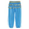 Freebily Kids Girls Belly Dance Harem Pants Tribal Arabic Trousers Yoga Pilates Hippie Dance Bottoms with Hip Scarf Sky Blue 5-7 Years view 1