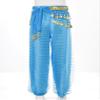 Freebily Kids Girls Belly Dance Harem Pants Tribal Arabic Trousers Yoga Pilates Hippie Dance Bottoms with Hip Scarf Sky Blue 5-7 Years view 2