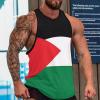 Palestine Flag Mens Tank Tops Summer Sleeveless T-Shirt Casual Funny Gym Workout Tank Top L view 2