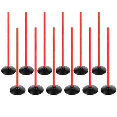 ASENVER Orange Soccer Agility Poles Set Detachable Sports Trainning Speed Pole Slalom Poles with Rubber Base Sport Traning Equipment (3.3 FT, Pack of 12)