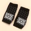Knitted Arm Warmers Gloves Winter Snowflake Fingerless Gloves for Women Thumb Hole Gloves Mittens for Women (Black, One Size) view 3