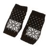Knitted Arm Warmers Gloves Winter Snowflake Fingerless Gloves for Women Thumb Hole Gloves Mittens for Women (Black, One Size) view 4