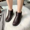Ctreela Womens Comfort Lug Sole Ankle Bootie Winter Slip on Walking Shoes Outdoor Fuzzy Lined Flats Fashion Anti-Slip Shoes view 2