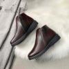 Ctreela Womens Comfort Lug Sole Ankle Bootie Winter Slip on Walking Shoes Outdoor Fuzzy Lined Flats Fashion Anti-Slip Shoes view 3