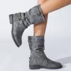 Ctreela Retro Slouch Mid-Calf Riding Boots Wide Leg Casual Vintage Wide-Calf Pull On Booties Winter Comfort Wild Boot Shoes view 2