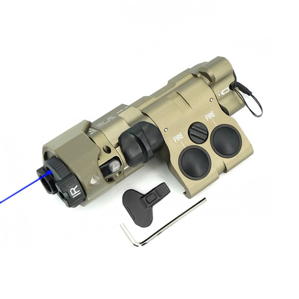 Metal ML C+ Box Red/Green/Blue Laser Sightswith IR Laser + IR Fill Light + Strobe/Momentary/Constant Modes Whitelight LED 220 Lumens Flashlightfor 20mm Rail (Blue DE)