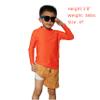 Boys Rash Guard Toddler Swim Trunk Set with Compression Liner Boys Swimming Set Long Sleeve Orange Neon UPF 50+ 2T view 2