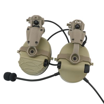 TACGZGJSM Ear Protection Electronic Shooting Earmuff Noise Canceling Headphones for ARC rail Helmets,huntting,airsoft (Tan)