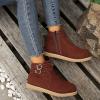 Ctreela Retro Winter Flats Snow Booties Vintage Flat Pull-On Ankle Boots Combat Boot Outdoor Shoes Fashion Round Toe Boots view 2
