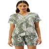 Pimu Women's Night Dress | Printed Soft Cotton Night Suit for Adults |Beach Wear Short Pajama Set Green view 1