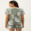 Pimu Women's Night Dress | Printed Soft Cotton Night Suit for Adults |Beach Wear Short Pajama Set Green view 4