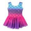 EQSJIU Rainbow Leotards for Girls with Skirt Tutu Ballet Dance Gymnastics Size 9-10 Years view 2