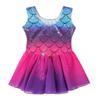 EQSJIU Rainbow Leotards for Girls with Skirt Tutu Ballet Dance Gymnastics Size 9-10 Years view 3