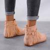 Ctreela Vintage Western Fringe Flats Comfy Winter Flat Boots Retro Ankle Length Cowboy Cowgirl Boot Shoes Loafers for Women view 3