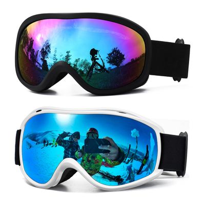 AVV OTG Ski Goggles for Men Women With Anti-Fog Dual Layer lens, UV400 Snow Goggle for Snowboarding Snowmobiling Skating