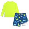 MILANKERR Boys Long Sleeve Rash Guard with Trunks Swim Sets with Trunks with Soft Liner UPF50+ Neno Green Whale Size 5/6 view 1