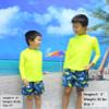 MILANKERR Boys Long Sleeve Rash Guard with Trunks Swim Sets with Trunks with Soft Liner UPF50+ Neno Green Whale Size 5/6 view 2