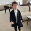 POLG Toddler Baby Girls Classic Jacket Wool Blend Coat Kids Winter Double Breasted Trench Coat Outwear (R-Black, 2 Years) view 3