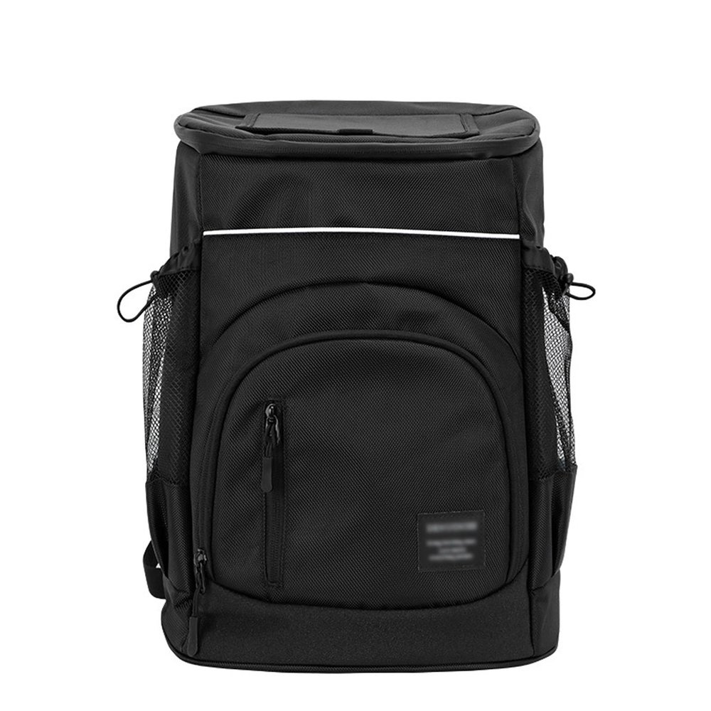 BNEI 33L Cooler Backpack, Large Capacity Picnic Food Bag, EVA Waterproof Lining, Top Opening, Black/Blue/Yellow/Green (Black)
