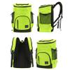 BNEI 33L Cooler Backpack, Large Capacity Picnic Food Bag, EVA Waterproof Lining, Top Opening, Black/Blue/Yellow/Green (Black) view 3