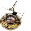 Handcrafted Nautical Brass Brown Antique Marine Art Replicas Top Grade 5 Inch Sundial Compass with Wooden Box for Home & Office view 2