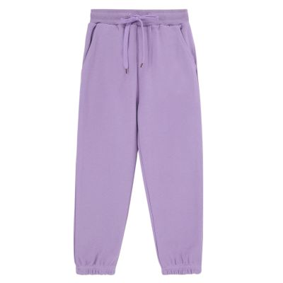 ACESTAR Kids Unisex Plain Sweatpants Cotton Drawstring Casual Pull-on Jogger Pants for Boys or Girls (Purple,140/9-10Years)